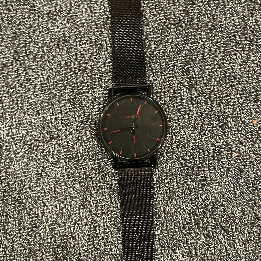 black and red geneva watch brand new adjustable
